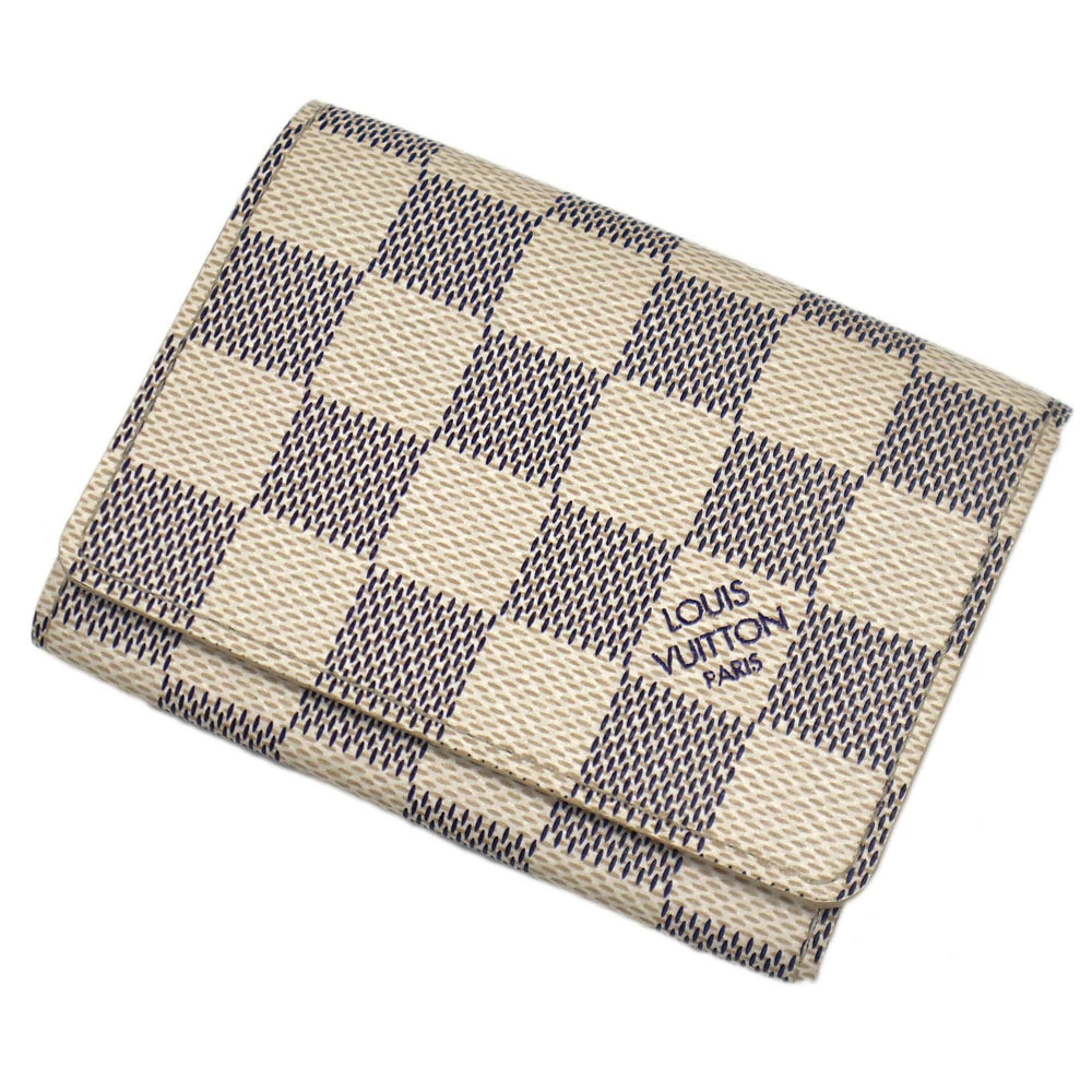 Louis Vuitton Envelope Carte De Visite Card Case Wallet Damier Canvas White
